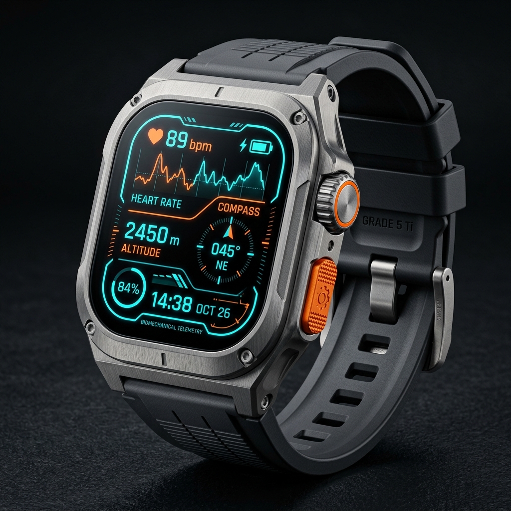 PulseFit Titanium — Luxury Smartwatch